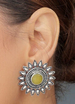 Silver N Yellow Studs After Six Wear