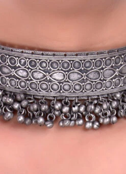 Silver Plated Oxidised Ghungroo Choker After Six Wear