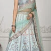 Sky Blue Art Silk Digital Print A Line Lehenga Festive Wear