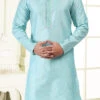 Sky Blue Art Silk Kurta Pyjama Party Wear
