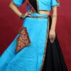 Sky Blue Blended Kutch N Mirror Work Chaniya Choli Festive Wear
