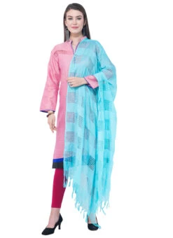 Sky Blue Cotton Weaving Work Dupatta Work Wear -C Bazaar Shop sky blue cotton weaving work dupatta dpdmimfd093 u