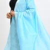 Sky Blue Linen Cotton Dupatta Work Wear