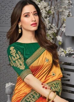Tamanna Bhatia Mustard Vichitra Silk Embroidered Saree Party Wear 7 Tamanna Bhatia Mustard Vichitra Silk Embroidered Saree Party Wear -C Bazaar Shop tamanna bhatia mustard vichitra silk embroidered saree sasprt15656 b