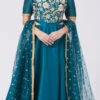 Teal Blue Pure Silk Hand Embroidery Anarkali Suit Party Wear