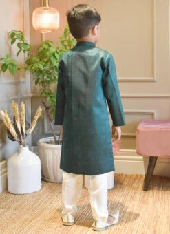 Teal Green Art Silk Embroidered Classic Sherwani Wedding Wear -C Bazaar Shop teal green art silk embroidered classic sherwani kdbdfk2524 b