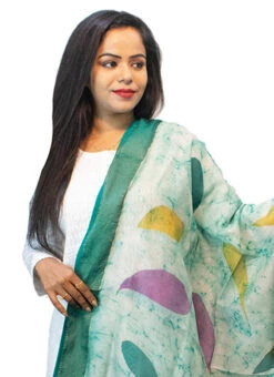 Teal Green With White Art Silk Dupatta Festive Wear -C Bazaar Shop teal green with white art silk dupatta dpsoas1082 b