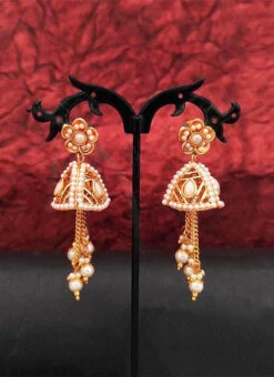 Traditional Jhumka Long Chain Beads Festive Wear -C Bazaar Shop traditional jhumka long chain beads ermjs10483mo b