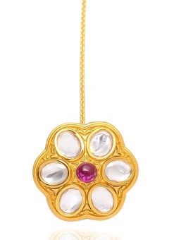 Traditional Kundan Borla Mangtikka Festive Wear