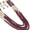 Tri Colored Necklace Set Party Wear