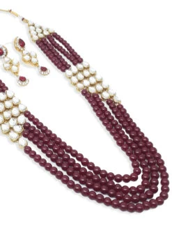 Tri Colored Necklace Set Party Wear