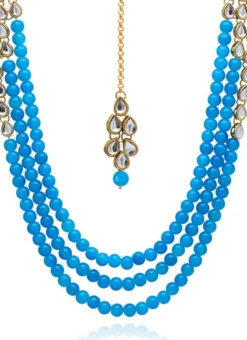 Tri Coloured Necklace Set Party Wear