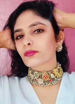 Tribal Elegant Gold Plated Choker Party Wear -C Bazaar Shop tribal elegant gold plated choker jyddrj112122h b