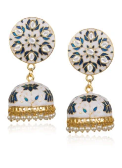 Tricolor Jhumka Earrings Festive Wear -C Bazaar Shop tricolor jhumka earrings ermpf9455 b
