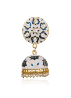 Tricolor Jhumka Earrings Festive Wear