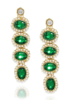 Tricolored Dangler Earrings Party Wear -C Bazaar Shop tricolored dangler earrings ermvn10439 b