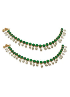 Tricolored Designer Anklets Festive Wear -C Bazaar Shop tricolored designer anklets ankmvn10644 b