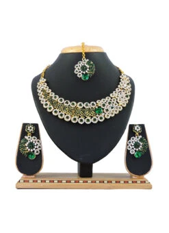 Tricolored Designer Necklace Set Party Wear -C Bazaar Shop tricolored designer necklace set jymmkns1006d b