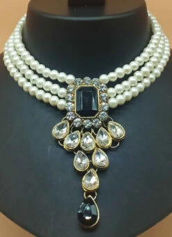 Tricolored Necklace Set Party Wear