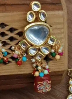 Tricoloured Alloy Kundan Necklace Party Wear