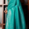 Turquoise Kanjivaram Silk Heavy Weaving Saree Festive Wear