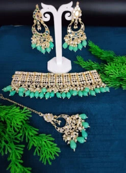 Turquoise Necklace Set Party Wear 5 Turquoise Necklace Set Party Wear -C Bazaar Shop turquoise necklace set jynsmkns13900di b