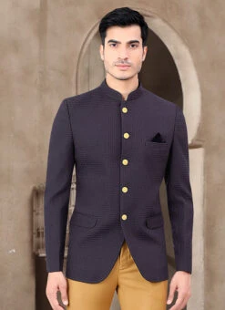 Violet Terry Rayon Bandhgala Suit -C Bazaar Shop violet terry rayon bandhgala suit sumdc3748 b