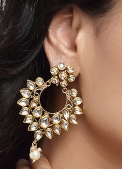 White Alloy Danglers Party Wear -C Bazaar Shop white alloy danglers erjsrra38020 b