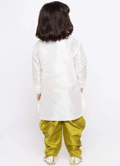 White Art Dupion Silk Kurta Pyjama -C Bazaar Shop white art dupion silk kurta pyjama kddmf220 b
