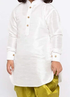 White Art Dupion Silk Kurta Pyjama