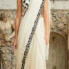 White Pure Silk Embroidered Hand Work Saree Party Wear