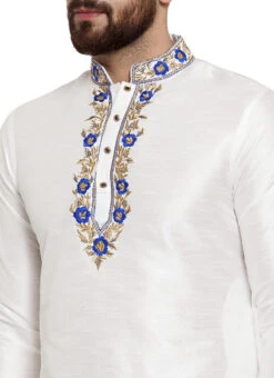 White Art Silk Kurta