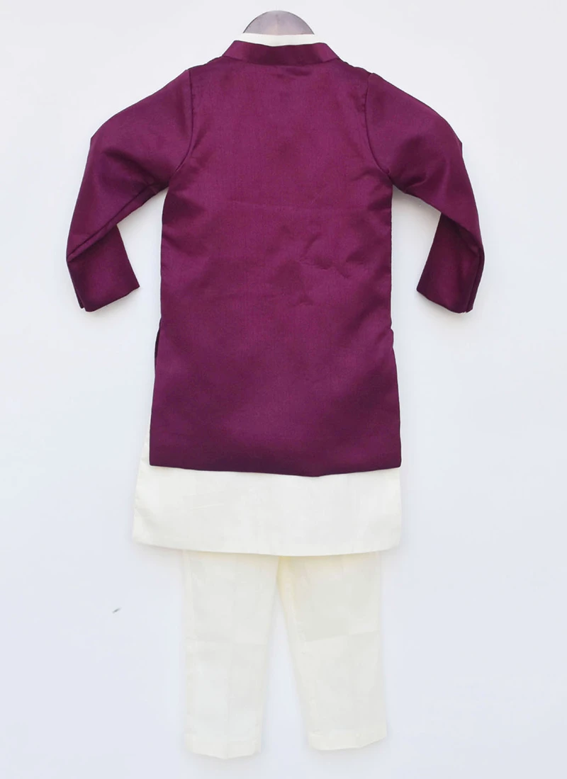 White Art Silk Soild Plain Bandi Set Party Wear 3 White Art Silk Soild Plain Bandi Set Party Wear - Image 3