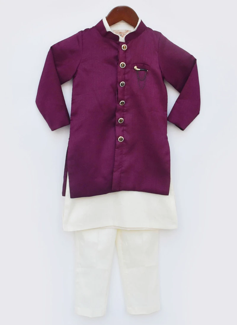 White Art Silk Soild Plain Bandi Set Party Wear 2 White Art Silk Soild Plain Bandi Set Party Wear - Image 2