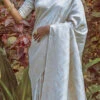 White Art Silk Zari Saree Festive Wear