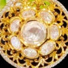 White Brass Kundan Ring Party Wear