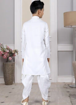 White Cotton Embroidery Kurta Pyjama Party Wear -C Bazaar Shop white cotton embroidery kurta pyjama kdmrg12022 b