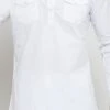 White Cotton Pathani Set Party Wear