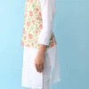 White Cotton Printed Kurta Pyjama Leisure Wear