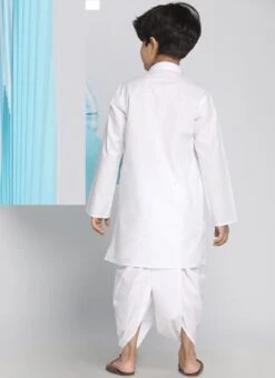 White Cotton Solid Stitched Kurta Pyjama Party Wear 5 White Cotton Solid Stitched Kurta Pyjama Party Wear -C Bazaar Shop white cotton solid stitched kurta pyjama kdbdmf7512ctn b