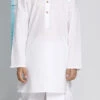 White Cotton Solid Stitched Kurta Pyjama Party Wear