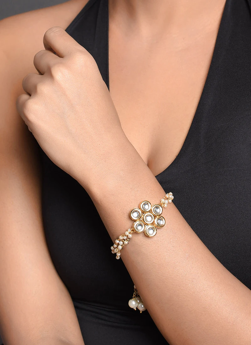 White Designer Bracelet Party Wear 3 White Designer Bracelet Party Wear - Image 3