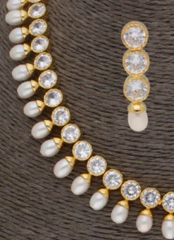 White Designer Necklace Set Party Wear