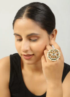 White Designer Ring Party Wear -C Bazaar Shop white designer ring hnjdunvfemirg010 b