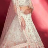 White Georgette A Line Lehenga Wedding Wear