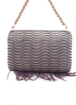 White Georgette Designer Clutch -C Bazaar Shop white georgette designer clutch hbdacs491 b