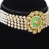 White Green Chokar Set Party Wear