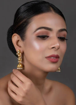 White Jhumka Earrings Party Wear -C Bazaar Shop white jhumka earrings erdfemnw014 b