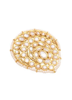White Kundan Designer Ring Party Wear -C Bazaar Shop white kundan designer ring hnjjde1356 b