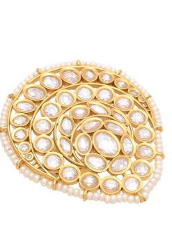 White Kundan Designer Ring Party Wear
